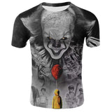 Horror Movie It Penny Wise Clown Joker 3D Print Tshirt Men/Women Hip Hop Streetwear Tee T shirt 90s Boys Cool Clothes Man Tops - webtekdev