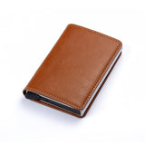 BISI GORO 2020 Credit Card Holder Men And Women Metal RFID Vintage Aluminium Box Crazy Horse PU Leather Fashion Card Wallet - webtekdev