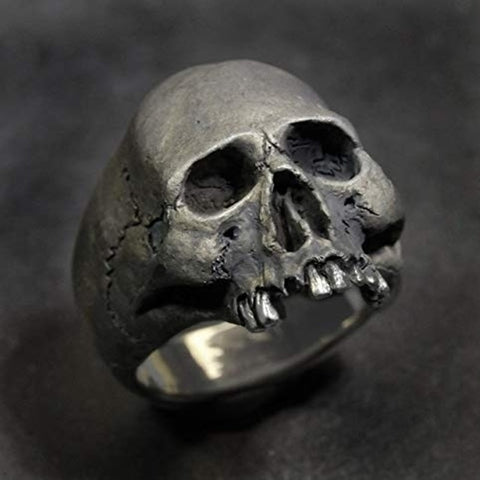 FDLK    New Vintage Zinc Alloy Skull Silver Color Ring Mens Skull Biker Rock Roll Gothic Punk Jewelry Ring - webtekdev