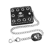 THINKTHENDO Fashion Men's Cool Punk Gothic Western Skull Clutch Purse Wallets Card Coin Holder Small Bag Chain 2018 New Hot - webtekdev