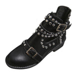 SAGACE Spring Autumn Fashion Ankle Boots For Women High Heels Casual Studs Buckle Punk Gothic Platform Shoes - webtekdev