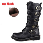 Riding boots Army Boots Men High Military Combat Boots Metal Buckle Punk Mid Calf Male Motorcycle Boots Lace Up Men's Shoes Rock - webtekdev