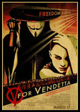 V for Vendetta Poster Classic Movie Retro Poster Kraftpaper Wall Decor for Home Bar Living room dining room decoration painting - webtekdev