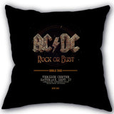Custom ACDC Band Pillowcase Cotton Linen Fabric Home Textile Square Pillowcase 45X45cm Wedding Decorative No Fade - webtekdev