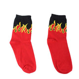 Hip Hop Hit Men Fashion  Color On Fire Crew Socks Red Flame Blaze Power Torch Hot Warmth Street Skateboard Socks wowen socks - webtekdev