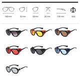 KEITHION Retro Steam punk Sunglasse Men Round Designer Steam Punk PU leather Shields Sunglasses Women Goggles UV400 Gafas de Sol - webtekdev