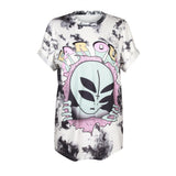 ISTider Punk Style T Shirt Women Four Eyes Alien Splash Black Printing T-Shirts Casual Long Section Tops Loose Hip Hop Tshirt - webtekdev