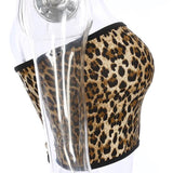 Leopard Printed Crop Top Women Camis Tank Tops Sexy Fashion Tank Tops Vest Halter Off Shoulder Camisole - webtekdev