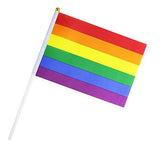 Rainbow Hand Flag LGBT Gay Pride 14x21cm Polyester Printed Bisexual Tansgender Pansexual Flags And Banners With Flag Poles - webtekdev