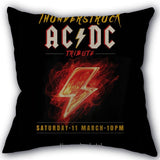 Custom ACDC Band Pillowcase Cotton Linen Fabric Home Textile Square Pillowcase 45X45cm Wedding Decorative No Fade - webtekdev