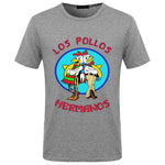 New LOS POLLOS Funny Chicken Print tshirt Breaking Bad Summer Slim T-shirt Casual Fashion O-neck Short sleeve t shirt men S5MC39 - webtekdev