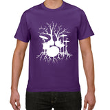 Drums tree funny TShirt men cool Man Drummer loose cotton Vintage Graphic Music Novelty streetwear men t shirt men homme clothes - webtekdev