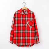 Fashion Women Plaid Shirt Chic Oversized Checked Blouse Long Sleeve Female Casual Print Shirts Loose Cotton Tops Blusas - webtekdev
