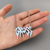 Hip Hop Gross Letter Necklace Women Girls Gothic Punk Style Pandent Necklaces Harajuku Street Ins Fashion Unisex Jewelry Charms (XL1230 60cm) - webtekdev