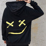 Hot Sale Fashion  Plus Size 3XL Hip Hop Street Wear Men Hooded Hoodies Smile Print Sweatshirts Tops Hoodie Clothes - webtekdev