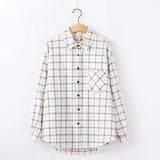 Fashion Women Plaid Shirt Chic Oversized Checked Blouse Long Sleeve Female Casual Print Shirts Loose Cotton Tops Blusas - webtekdev