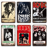 ACDC oasis Bowie Velvet Rock N Roll Metal Tin Sign VIntage Lennon DOORS Metal Poster Sign Retro Man Cave Pub Home Wall Decor - webtekdev