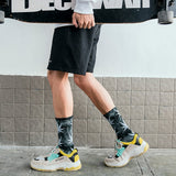 New Personality Printing White Maple Leaves Men Colorful Cotton Socks Hip Hop Street Skater Sock Male Autumn Winter - webtekdev