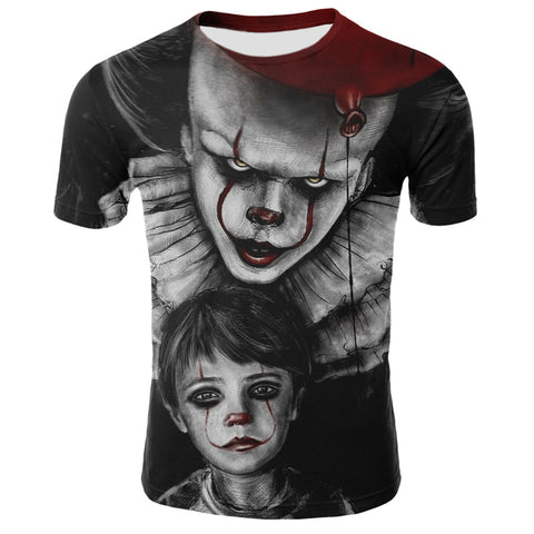 Horror Movie It Penny Wise Clown Joker 3D Print Tshirt Men/Women Hip Hop Streetwear Tee T shirt 90s Boys Cool Clothes Man Tops - webtekdev