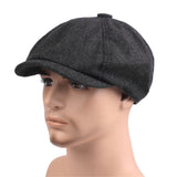 Men Wool Newsboy Caps Grey Herringbone Flat Caps Women Coffee British Gatsby Cap Autumn Winter Woolen Hats Cap #P - webtekdev