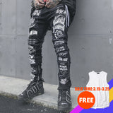 UNCLEDONJM Men's Casual Black Jeans 2020 Men Skinny Slim Fit Zip Ripped Distressed Jeans Denim Pants Vintage Long Trousers BD007 - webtekdev