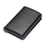 BISI GORO 2020 Credit Card Holder Men And Women Metal RFID Vintage Aluminium Box Crazy Horse PU Leather Fashion Card Wallet - webtekdev