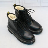 Women Martin Shoes Zippers, Casual Boots Winter Warm Lace Up Women Ankle Boots - webtekdev