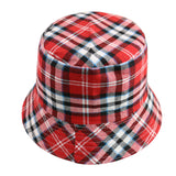 FOXMOTHER New Black White Plaid Check Bucket Hats Fishing Caps Women Mens - webtekdev