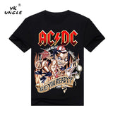 YK UNCLE Brand New Camisetas AC/DC Rock T Shirt Mens T-shirts acdc Print Casual Tshirt O Neck Hip Hop Band Short Sleeve - webtekdev