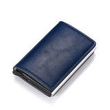 BISI GORO 2020 Credit Card Holder Men And Women Metal RFID Vintage Aluminium Box Crazy Horse PU Leather Fashion Card Wallet - webtekdev