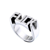 Endless Fashion Letter Ring Man Style Stainless Steel Rings For women Wedding Custom Letters Initials Ring F Word Punk Style - webtekdev