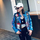 Fashion Rivets Leopard Women Pu Leather Jacket Gothic Style Streetwear Letter Print Short Jacket Motorcycle Leather Coat - webtekdev