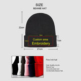 Beanie Hat Skullie Cap Slouchy Winter Embroidery Cool Punk Men Women Boy Girl Teens Street Dance Skull Skelton Black White pink - webtekdev