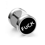 Fashion Black Stainless Steel Earrings Women Men's Barbell Dumbbell Punk Gothic Piercing Stud Earring for Men 2020 - webtekdev
