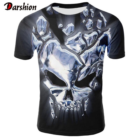 2019 New Skull 3D t shirt Men tshirt Print Cool Skull Punk Summer Tops Casual Tees Short Sleeve Streetwear Tops - webtekdev