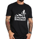 Human Evolution T shirt Funny Personality UFO Alien Tops Short Sleeve Cotton Camiseta Cartoon Humor Tshirt EU Size - webtekdev