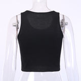 Raisevern 2019 Summer New Punk Style Navel Camis Gothic Vest ETERNAL Print Sexy Streetwear Women - webtekdev