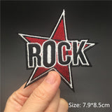 Rock Music Metal Band Patches Iron On For Clothing Punk Embroideried Patch Badges Clothes Stickers DIY Appliques Stripes - webtekdev