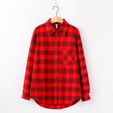Fashion Women Plaid Shirt Chic Oversized Checked Blouse Long Sleeve Female Casual Print Shirts Loose Cotton Tops Blusas - webtekdev
