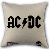 Custom ACDC Band Pillowcase Cotton Linen Fabric Home Textile Square Pillowcase 45X45cm Wedding Decorative No Fade - webtekdev