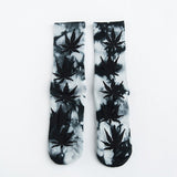 New Personality Printing White Maple Leaves Men Colorful Cotton Socks Hip Hop Street Skater Sock Male Autumn Winter - webtekdev