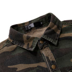 Men Shirt Camouflage Button Up Denim Cargo Pocket Turn Down Collar Top Blouse Camisa vaquera plus size hawaiian 3XL streetwear - webtekdev
