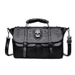New Handbag Shoulder Bag Lady Fashion Designer Punk Skull Rivet Bag Women's luxury handbags Black Big Tote Bag bolso mujer (Black) - webtekdev