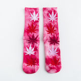 New Personality Printing White Maple Leaves Men Colorful Cotton Socks Hip Hop Street Skater Sock Male Autumn Winter - webtekdev