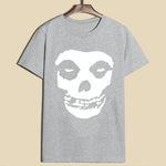 Hillbilly New Arrival 100% Cotton Misfits Skulls Printing T-Shirts 2017 Summer Grey T Shirts Men Short Sleeve O-neck Tees & Tops - webtekdev