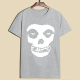 Hillbilly New Arrival 100% Cotton Misfits Skulls Printing T-Shirts 2017 Summer Grey T Shirts Men Short Sleeve O-neck Tees & Tops - webtekdev