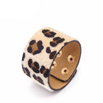 Leopard Big Round Circle Leather Bracelets Women Fashion Girl Bangle Female Jewelry Design Geometric Big Statement Jewelry Gifts - webtekdev