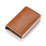 BISI GORO 2020 Credit Card Holder Men And Women Metal RFID Vintage Aluminium Box Crazy Horse PU Leather Fashion Card Wallet - webtekdev