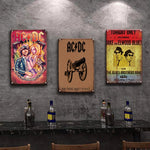 ACDC Band Rock N Roll Plaque Metal Vintage Tin Sign Retro Bar Pub Home Decor Living Room Wall Art Metal Painting Poster - webtekdev