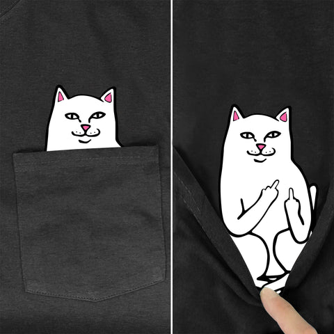 Men's T Shirt Fashion  Brand New pocket cat Cartoon print t-shirt men's shirts Hip hop tops funny Harajuku tees Style-2 - webtekdev